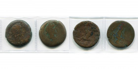 EGYPTE, ALEXANDRIE, Antonin le Pieux (138-161), lot de 2 drachmes: nôme Sebennytes superior, an 8, R/ Onouris-Shou représenté comme Arès, deb. à g, te...