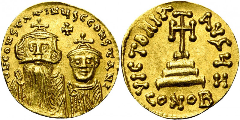 Constant II (641-668), AV solidus, 654-659, Constantinople. Off. Z. D/ B. de f. ...