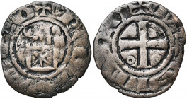 CHYPRE, Gui de Lusignan, seigneur de Chypre (1192-1194), billon denier. D/ + REX GVIDO Porte fortifiée, dans laquelle une étoile. R/ + DE CIPRO Croix ...