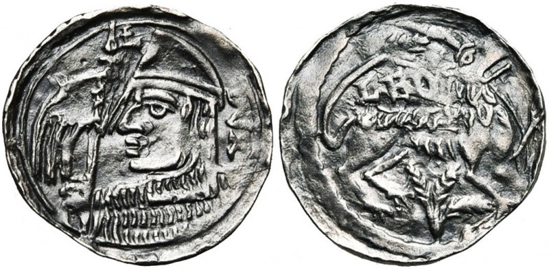 BRABANT, Duché, Henri Ier (1190-1235), AR denier, 1190-1210. D/ B. casqué du duc...