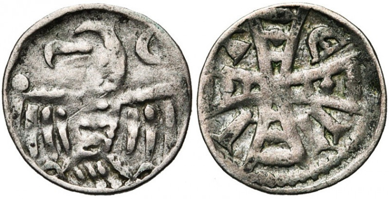 BRABANT, Duché, Henri II (1235-1248) - Henri III (1248-1261), AR denier à l''aig...