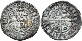 BRABANT, Duché, Jean III (1312-1355), AR esterlin au châtel, après 1337 (?), Maastricht. D/ + MONETA TRAIECTEN Châtel dans un quadrilobe, avec trois ...