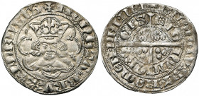 BRABANT, Duché, Jean III (1312-1355), AR demi-gros au type anglais, octobre 1338, Bruxelles. D/ + MONETA BRVXELLENSIS T. cour. de f. dans un polylobe....