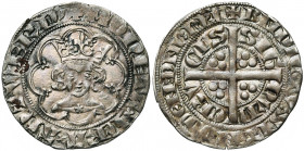 BRABANT, Duché, Jean III (1312-1355), AR demi-gros au type anglais, octobre 1338, Anvers. D/ + MONETA NRA ANTWERP'' T. cour. de f. dans un polylobe. R...
