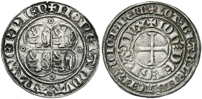 BRABANT, Duché, Jean III (1312-1355), AR gros au quadrilobe, juillet 1344, Anver...