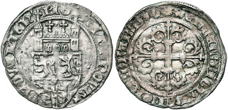 BRABANT, Duché, Jeanne et Wenceslas (1355-1383), AR tourelle (schuerken), 1374-1...