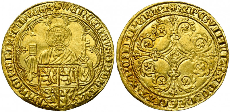 BRABANT, Duché, Jeanne et Wenceslas (1355-1383), AV Pieter d''or, 1375-1381, Lou...