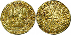 BRABANT, Duché, Jean IV (1415-1427), AV écu d''or (klinkaert), s.d. (1419), Maastricht. Au titre de comte de Hainaut, de Hollande et de Zélande. D/ Le...
