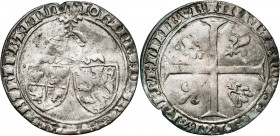 BRABANT, Duché, Jean IV (1415-1427), AR double penninck Jans, 1417-1419, Vilvorde et Maastricht. 1e émission. Les A non barrés. D/ Heaume au-dessus de...