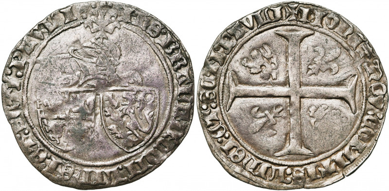 BRABANT, Duché, Philippe de Saint-Pol, régent (1420-1422), AR double gros, Rumin...