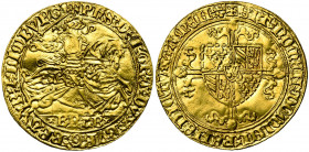 BRABANT, Duché, Philippe le Bon (1430-1467), AV cavalier d''or, 1434-1437, Bruxelles. D/ Le duc armé galopant à d. A l''ex., BRAB. R/ Ecu de Bourgogne...