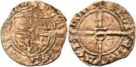 BRABANT, Duché, Charles le Téméraire (1467-1477), billon mite de Brabant, 1468-1474, Louvain. D/ Armes de Bourgogne en plein champ. R/ + MO-NET:- NOV:...