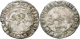BRABANT, Duché, Marie de Bourgogne (1477-1482), AR gros, 1481, Anvers. Différent: main. D/ Grande lettre M onciale dans un quadrilobe anglé. R/ Croix ...