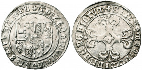 BRABANT, Duché, Philippe le Beau (1482-1506), AR double patard, s.d. (2e émission, 1485), Malines. D/ Ecu d''Autriche-Bourgogne. R/ Croix fleuronnée a...