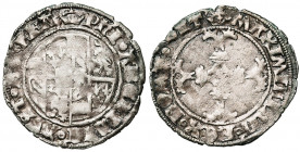 BRABANT, Duché, Philippe le Beau (1482-1506), AR demi-gros, s.d. (1490-1492), Anvers. Au titre de Maximilien de Habsbourg. D/ Armes d''Autriche-Bourgo...