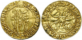 BRABANT, Duché, Philippe le Beau (1482-1506), AV florin d''or au saint Philippe, s.d. (1496-1499), Anvers. Premier type. D/ Saint Philippe deb. de f.,...