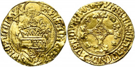 BRABANT, Duché, Philippe le Beau (1482-1506), AV demi-florin au saint Philippe, s.d. (1500-1506), Anvers. Croisette initiale au revers. D/ Saint Phili...