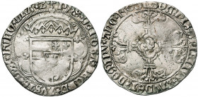 BRABANT, Duché, Philippe le Beau (1482-1506), AR double patard, 1500, Anvers. D/ Ecu couronné d''Autriche-Bourgogne. R/ Croix fleuronnée, un lion en c...