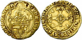 BRABANT, Duché, Charles Quint (1506-1555), AV demi-florin au saint Philippe, s.d. (1507-1520), Anvers. Sans marque d''atelier. E onciaux. D/ Saint Phi...