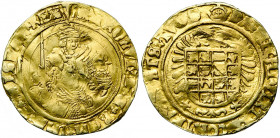 BRABANT, Duché, Charles Quint (1506-1555), AV florin Karolus d''or (tiers de réal), s.d. (1521-1545), Anvers. Ponctuation par croisettes. D/ L''empere...