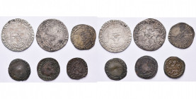 BRABANT, Duché, Charles Quint (1506-1555), lot de 6 p. frappées à Anvers: double patard, 1512; patard, s.d.; gros, s.d.; double mite de Brabant, s.d. ...