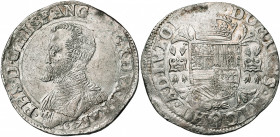 BRABANT, Duché, Philippe II (1555-1598), AR écu Philippe, 1557, Anvers. Au titre de roi d''Angleterre. D/ B. cuir. à g. PHS dans la légende. R/ Ecu co...