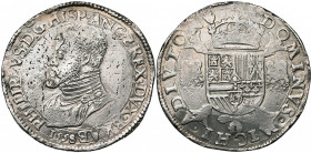 BRABANT, Duché, Philippe II (1555-1598), AR écu Philippe, 1558, Anvers. Au titre de roi d''Angleterre. D/ B. cuir. à g. PHILIPPVS dans la légende. R/ ...