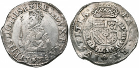 BRABANT, Duché, Les Etats en révolte (1577-1581), AR écu des Etats, 1578, Anvers. D/ Le roi à mi-corps à g., couronné et cuirassé, ten. un grand scept...