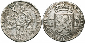BRABANT, Duché, Les Etats de Brabant (1584-1585), AR écu Robustus, 1584, Anvers. D/ CONFORTARE ET ESTO ROBVSTVS Guerrier antique deb. de f., t. à d., ...