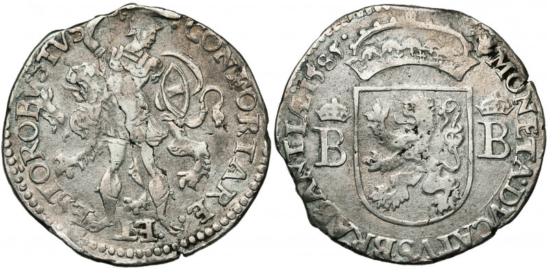 BRABANT, Duché, Les Etats de Brabant (1584-1585), AR demi-écu Robustus, 1585, An...