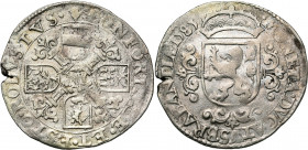 BRABANT, Duché, Les Etats de Brabant (1584-1585), AR 5 sols Robustus, 1585, Anvers. D/ CONFORTARE ET ESTO ROBVSTVS Croix fleuronnée cantonnée des écus...