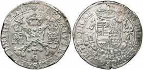 BRABANT, Duché, Albert et Isabelle (1598-1621), AR patagon, s.d. (1612-1621), Bruxelles. D/ Croix de Bourgogne sous une couronne, portant le bijou de ...