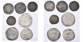 BRABANT, Duché, Albert et Isabelle (1598-1621), lot de 7 p.: liard, 1608, Anvers; liard, 1602, Bois-le-Duc; double denier, 1607, Anvers; gigot, 1608, ...