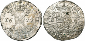 BRABANT, Duché, Philippe IV (1621-1665), AR patagon, 1622, Bruxelles. D/ Croix de Bourgogne sous une couronne, portant le bijou de la Toison d''or. R/...