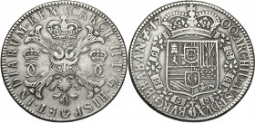 BRABANT, Duché, Charles II (1665-1700), AR patagon, 1700, Anvers. Tranche cordée. Frappe médaille. D/ Croix de Bourgogne couronnée, ornée du bijou de ...