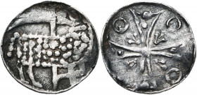 BRABANT, Duché, Henri Ier (1190-1235), AR denier à l''agneau, 1211-1235. D/ L''agneau pascal à d., t. à g., devant une bannière. R/ Croix brabançonne ...