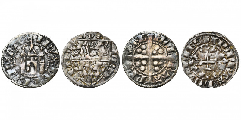 BRABANT, Duché, Jean III (1312-1355), lot de 2 p.: esterlin au châtel brabançon,...