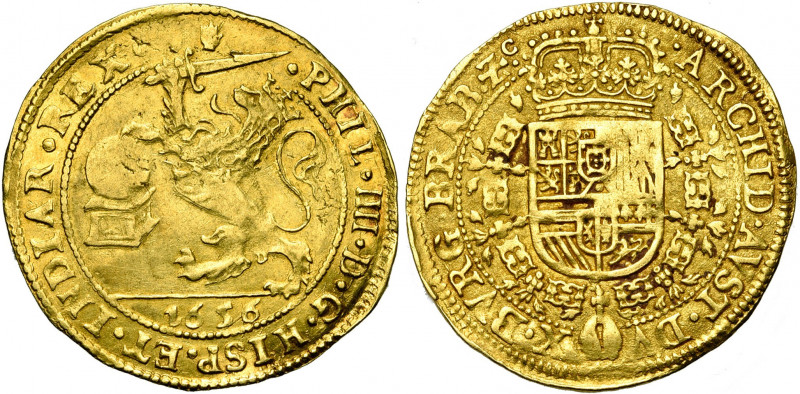 BRABANT, Duché, Philippe IV (1621-1665), AV souverain (lion d''or), 1656, Anvers...