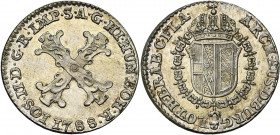 BRABANT, Duché, Joseph II (1780-1790), AR 10 liards, 1788, Bruxelles. D/ Croix de Bourgogne. R/ Ecu couronné, entouré du collier de la Toison d''or. W...