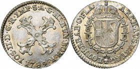 BRABANT, Duché, Joseph II (1780-1790), AR 10 liards, 1789, Bruxelles. D/ Croix de Bourgogne. R/ Ecu couronné, entouré du collier de la Toison d''or. W...