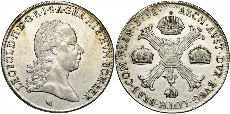 BRABANT, Duché, Léopold II (1790-1792), AR couronne, 1792M, Milan. Type brabanço...