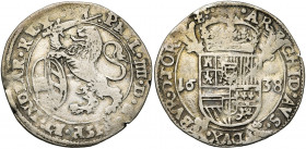 TOURNAI, Seigneurie, Philippe IV (1621-1665), AR escalin, 1638. D/ Lion deb. à g., ten. une épée et un écu ovale d''Autriche-Bourgogne. R/ Ecu couronn...