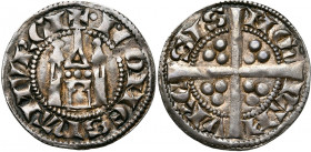 NAMUR, Comté, Jean Ier (1297-1331), AR esterlin au châtel, vers 1318, Namur. Imitation de l''esterlin au châtel de Jean III de Brabant. D/ +•I• COMES ...