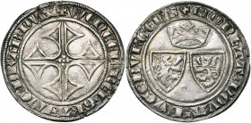 LUXEMBOURG, Duché, Wenceslas Ier (1353-1383), AR blan-gros, vers 1380, Luxembourg. Au titre de duc de Brabant. D/ + WENCEL DEI GRA LVC BRAB DVX Croix ...