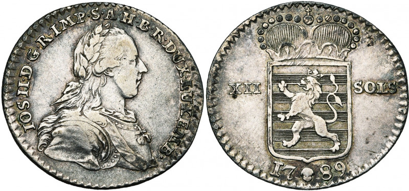 LUXEMBOURG, Duché, Joseph II (1780-1790), AR 12 sols, 1789, Bruxelles. D/ B. lau...