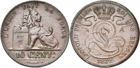 BELGIQUE, Royaume, Léopold Ier (1831-1865), Cu 10 centimes, 1832. BRAEMT F. avec point. Bogaert 19A.
Très Beau à Superbe