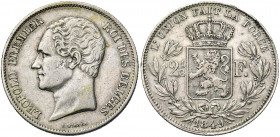 BELGIQUE, Royaume, Léopold Ier (1831-1865), AR 2 1/2 francs, 1849. Petite tête. Dupriez 415.
Très Beau