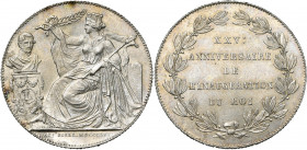 BELGIQUE, Royaume, Léopold Ier (1831-1865), AR 2 francs, 1856FR. 25e anniversaire de l''inauguration du roi. Dupriez 576. Petites taches.
Superbe