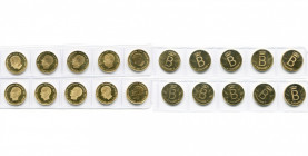 BELGIQUE, Royaume, Baudouin (1951-1993), lot de 10 modules de 20 francs en or, 1976, 25e anniversaire du règne, légendes française (4), néerlandaise e...
