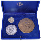 BELGIQUE, Royaume, Baudouin (1951-1993), écrin de 3 médailles, 1977. Année Rubens. AV (7,5 g), AR et AE.